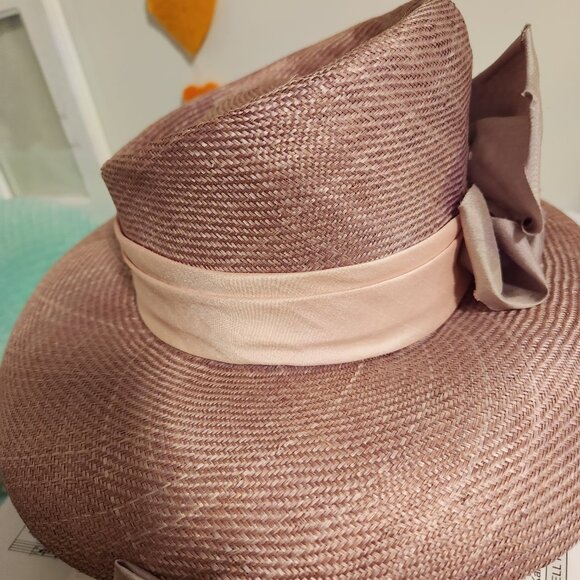 100%  straw David Dunkley Fine Millinery hat size 56 cm hand made in Canada - Picture 2 of 9